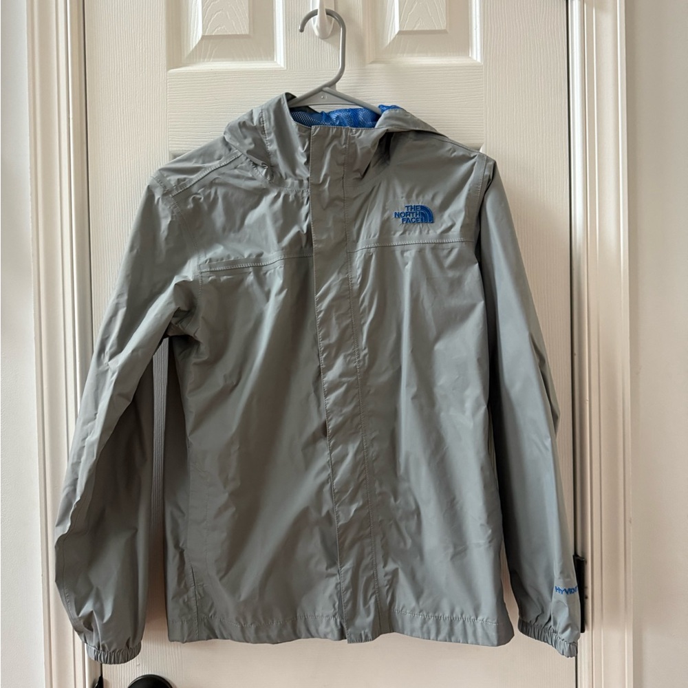 The North Face Kids Gray and Blue Raincoat